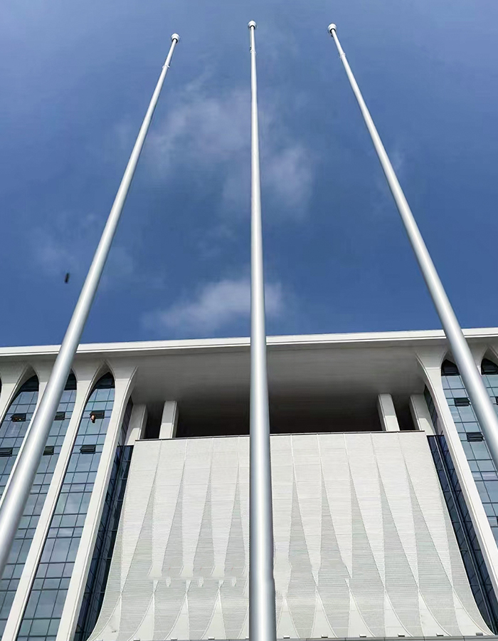 Aluminum alloy electric intelligent lifting conical flagpole