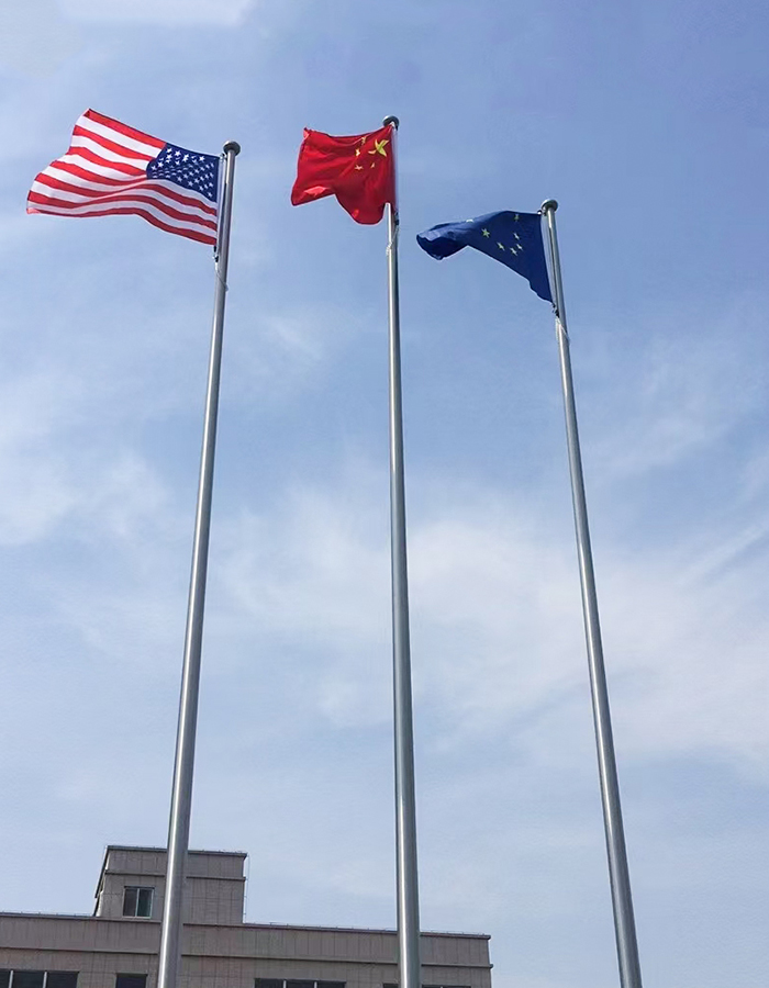 Conical stainless steel intelligent electric lifting flagpole