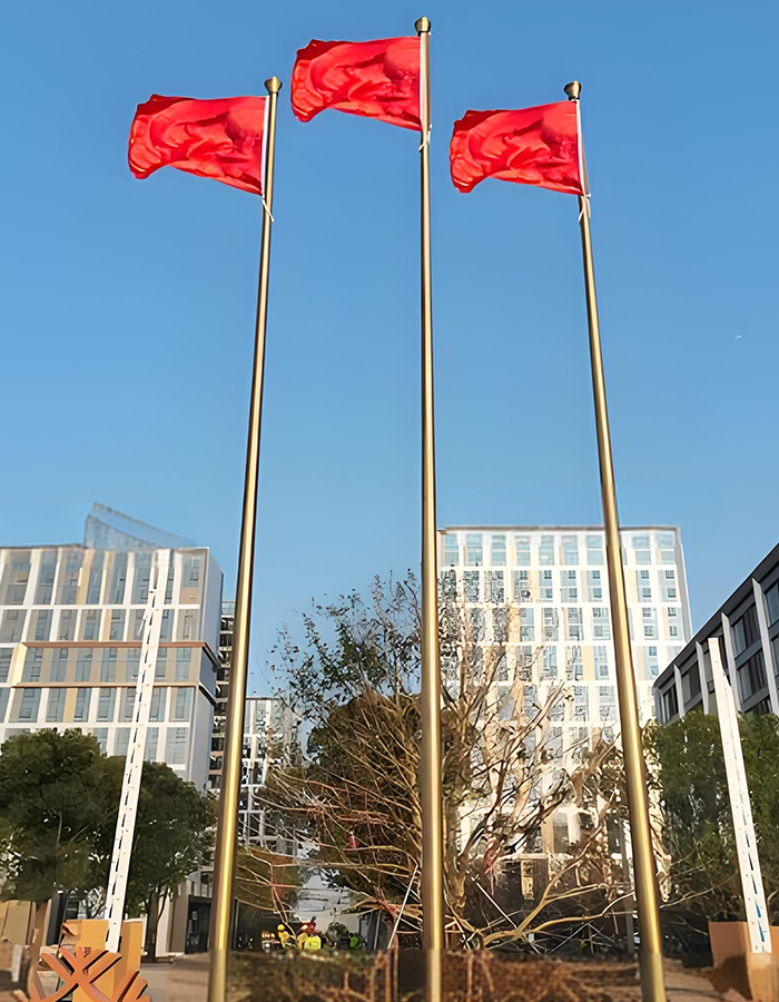 High-end titanium conical intelligent lifting flagpole